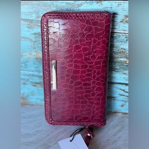 $185 SALE FIRM $ Brahmin Suri Wallet Cherry Lacquer Zostera Genuine Leather NWT